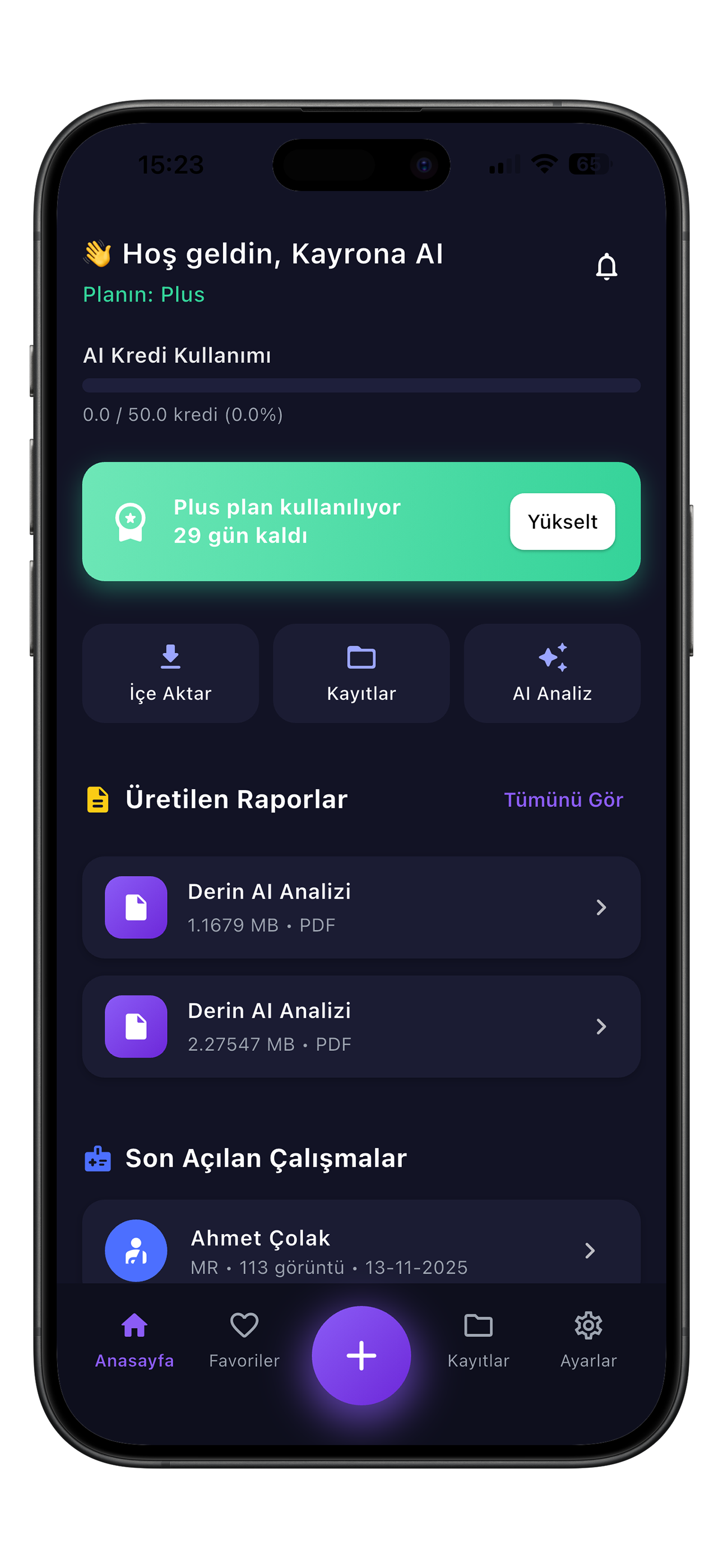 Kayrona uygulama ekran görüntüsü